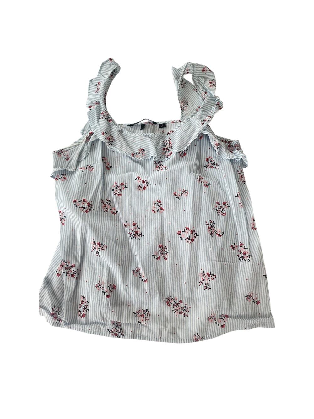 Vero Moda Ruffle Tank, Striped/Floral, Medium